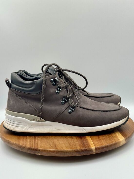 TOD\'S Clogger Style Men\'s Grey Suede Lace Up Ankle Boots Size 8.5/US Size 9.5 main image 9